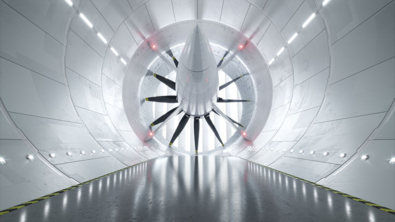 Wind tunnel with bright backlight