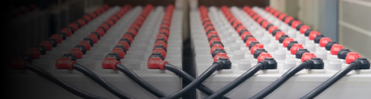 Image of solar battery storage units