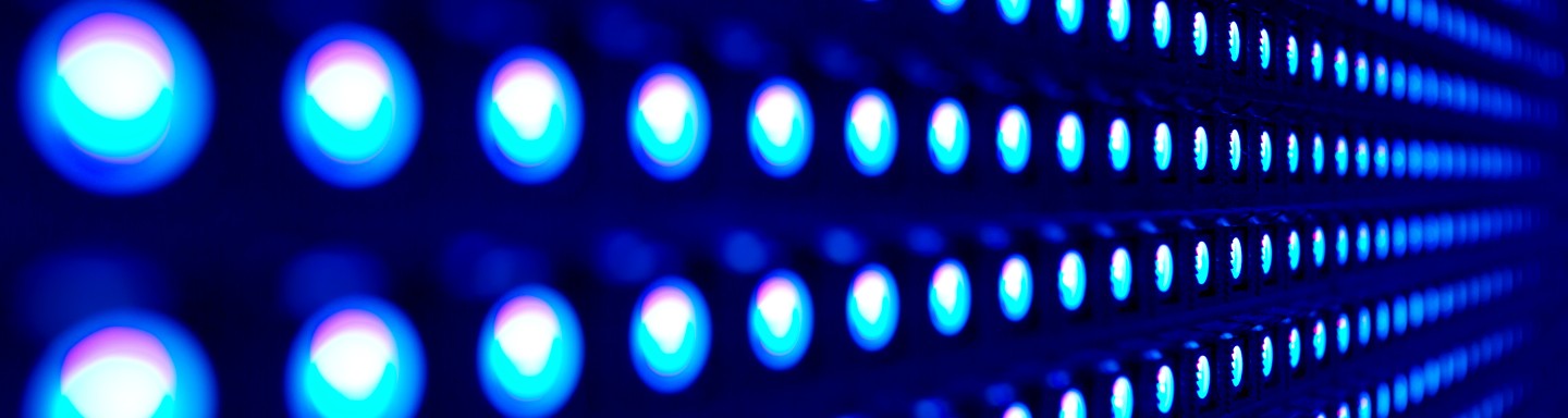 Image de LEDs extensibles bleues en rangées