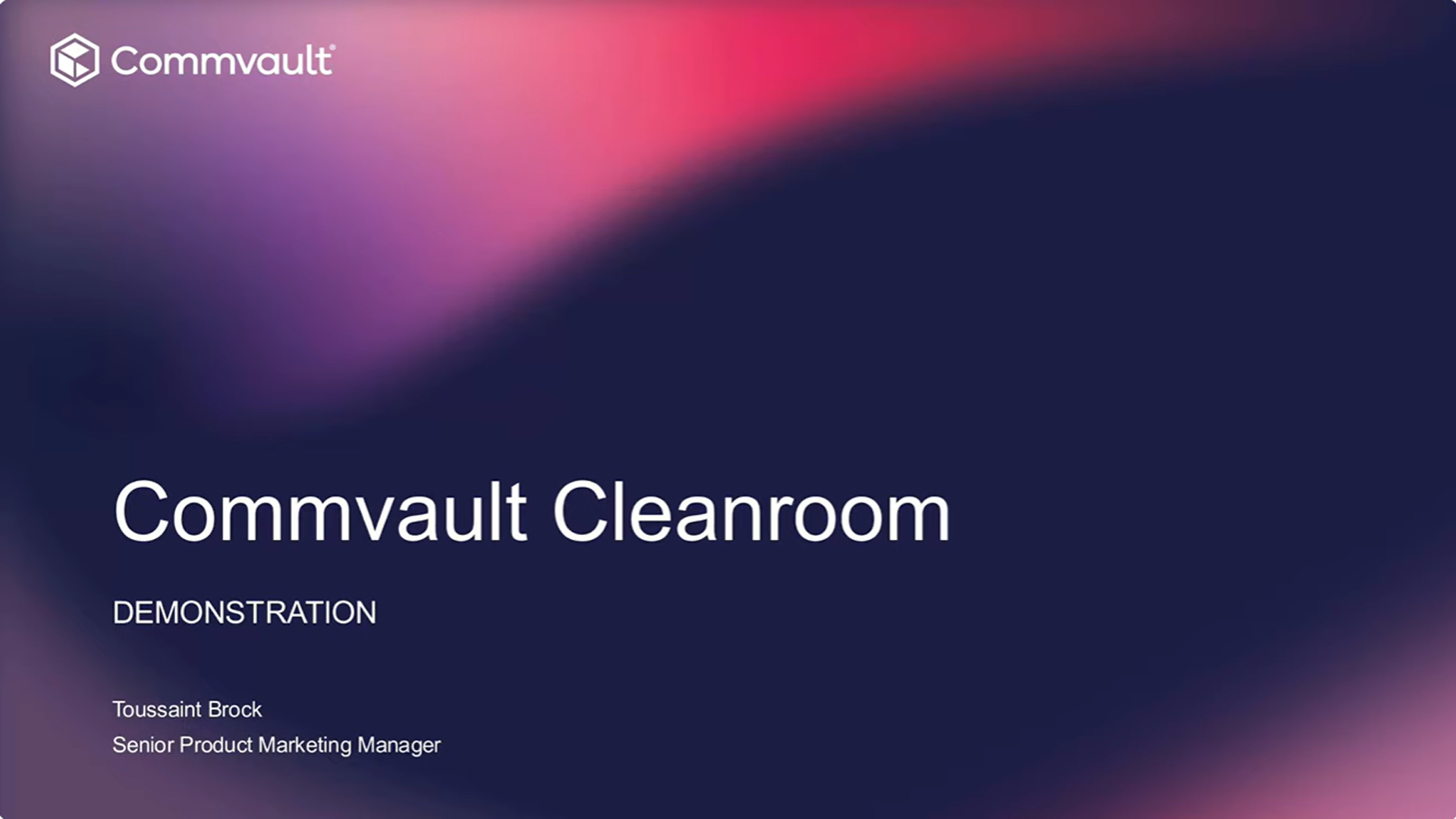 Commvault Cleanroom Walkthrough
