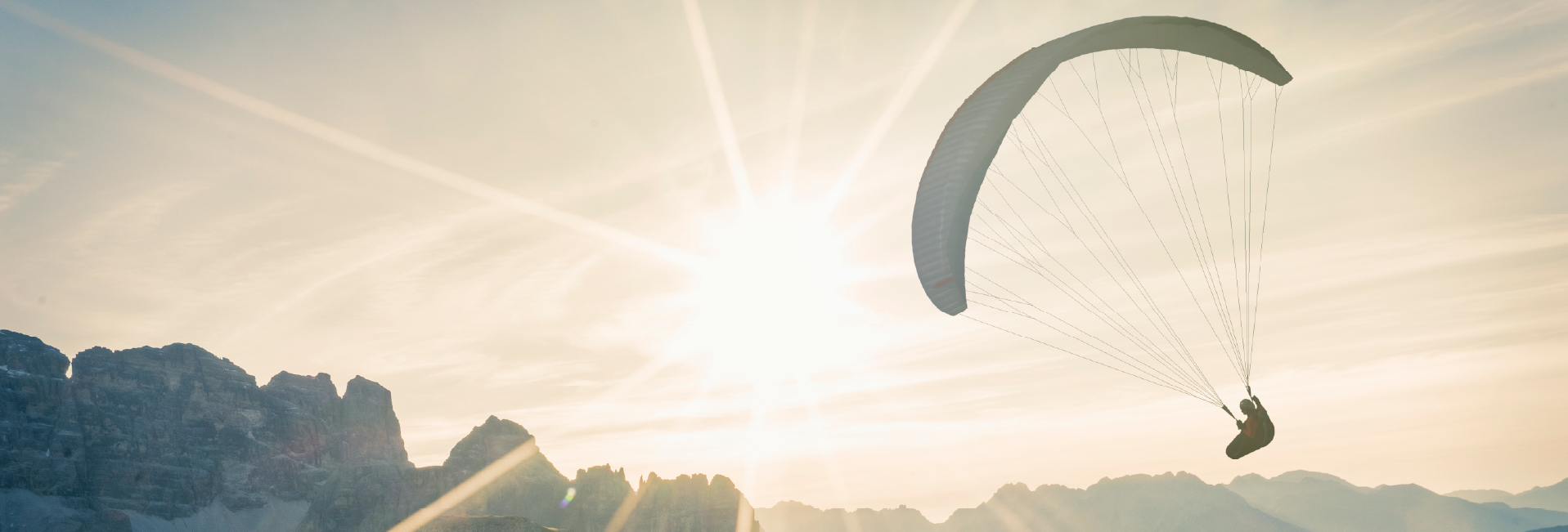 Skydiving at sunset